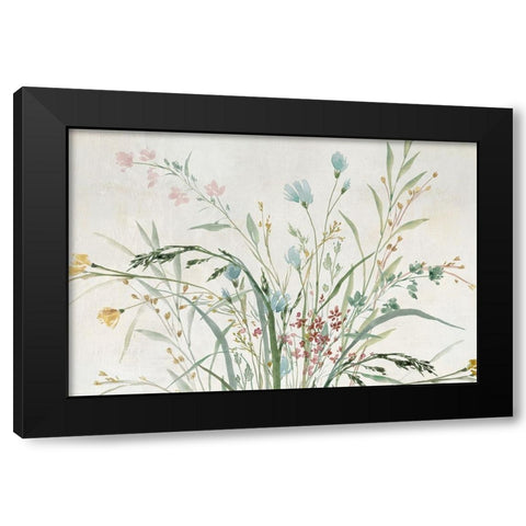 Wild Forest Flowers Black Modern Wood Framed Art Print by Aria K