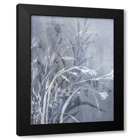 Cool Floral II Black Modern Wood Framed Art Print by Aria K