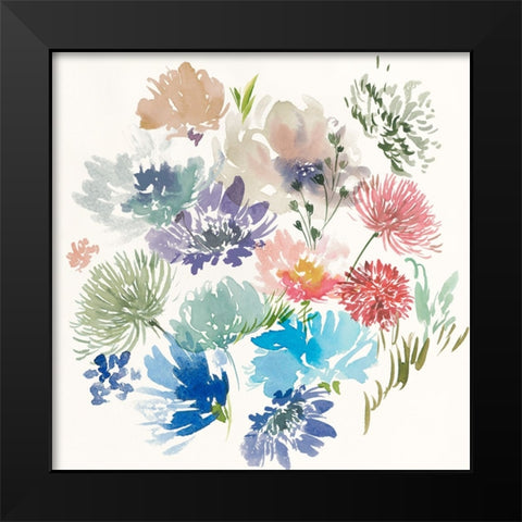 A Floral Flourish II Black Modern Wood Framed Art Print by Aria K