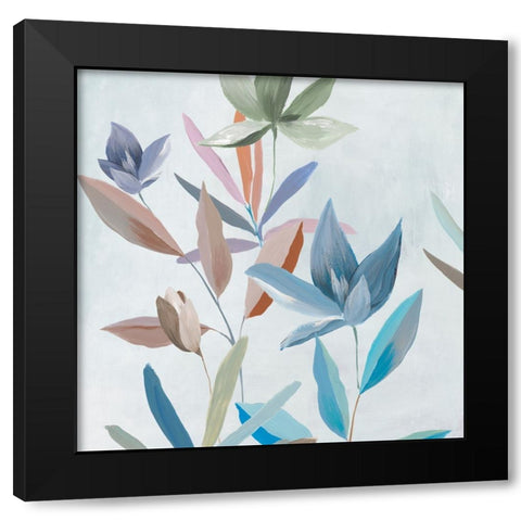 Joyful Blooms I Black Modern Wood Framed Art Print with Double Matting by Aria K