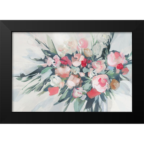 Bouquet of Joy Black Modern Wood Framed Art Print by Aria K