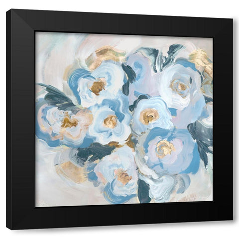 Botanical Bliss Black Modern Wood Framed Art Print by Aria K