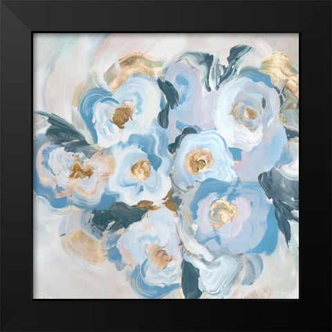 Botanical Bliss Black Modern Wood Framed Art Print by Aria K
