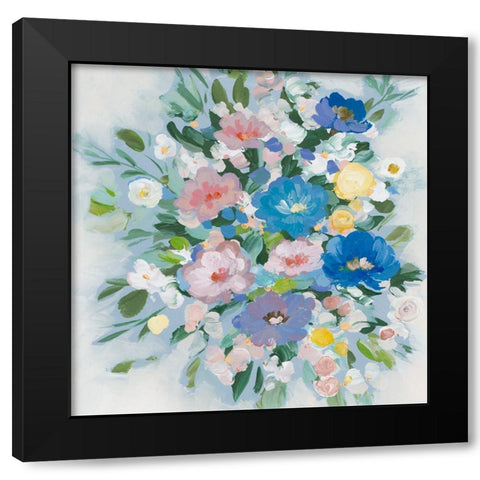 Blue Sweet Bundle Black Modern Wood Framed Art Print by Aria K