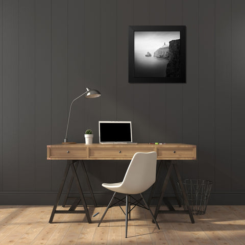 Lighthouse Black Modern Wood Framed Art Print by Praxis Studio
