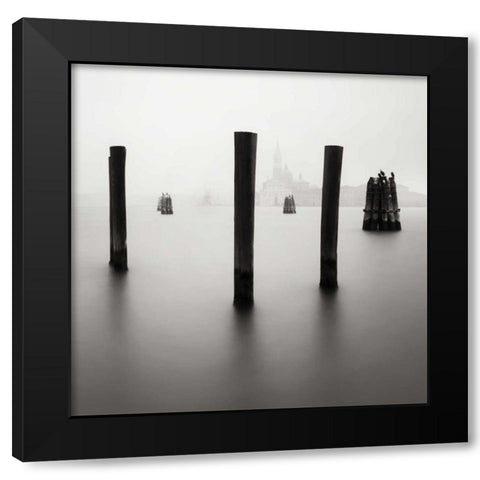 Venice Old Pier II Black Modern Wood Framed Art Print with Double Matting by Praxis Studio