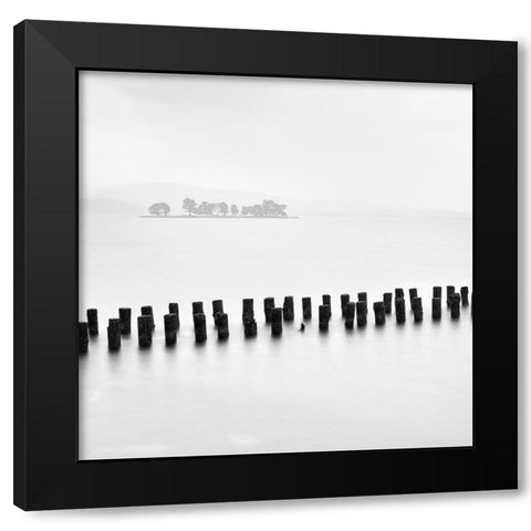 Island and Tree Black Modern Wood Framed Art Print by Praxis Studio