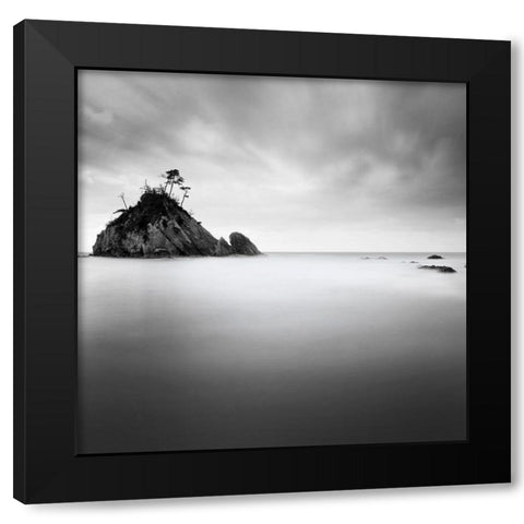 Rocky Island Black Modern Wood Framed Art Print with Double Matting by Praxis Studio