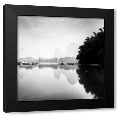Li River II Black Modern Wood Framed Art Print by Praxis Studio