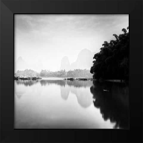 Li River II Black Modern Wood Framed Art Print by Praxis Studio