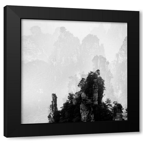 Misty Mountains I Black Modern Wood Framed Art Print with Double Matting by Praxis Studio
