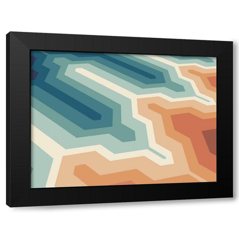 Funky Geo I Black Modern Wood Framed Art Print with Double Matting by Peal, Emma
