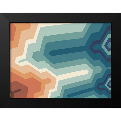 Funky Geo II  Black Modern Wood Framed Art Print by Peal, Emma