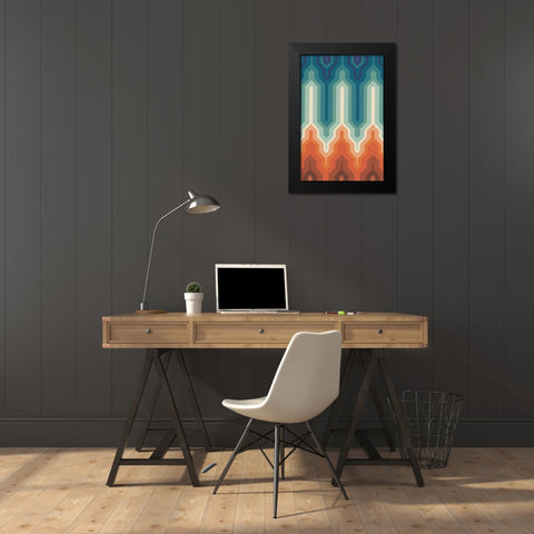 Funky Geo III Black Modern Wood Framed Art Print by Peal, Emma