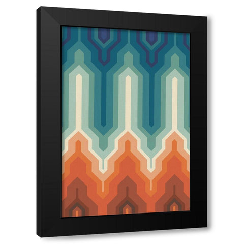 Funky Geo III Black Modern Wood Framed Art Print by Peal, Emma
