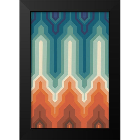 Funky Geo III Black Modern Wood Framed Art Print by Peal, Emma