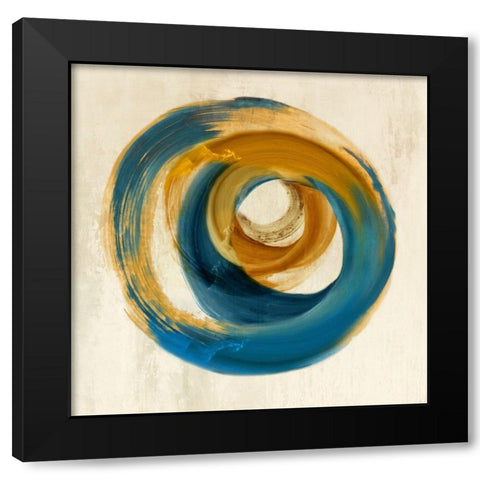 Blue Circle  Black Modern Wood Framed Art Print by Peal, Emma
