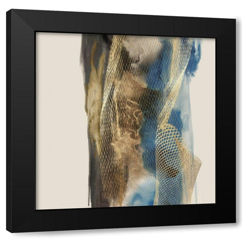Metalic Lace I  Black Modern Wood Framed Art Print with Double Matting by Peal, Emma