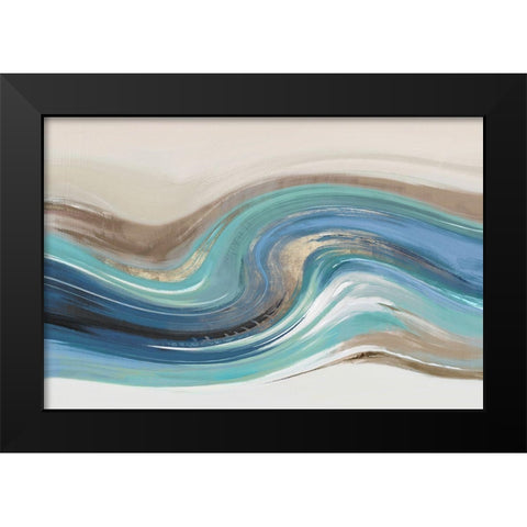 Blue Elements II Black Modern Wood Framed Art Print by Peal, Emma