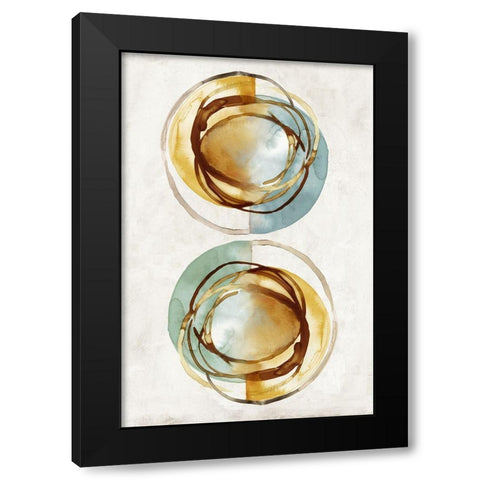 Double Circles  Black Modern Wood Framed Art Print by Peal, Emma