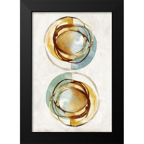 Double Circles  Black Modern Wood Framed Art Print by Peal, Emma