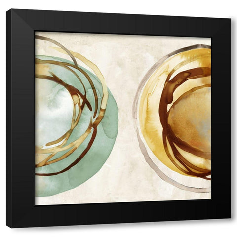 Two Circles  Black Modern Wood Framed Art Print with Double Matting by Peal, Emma
