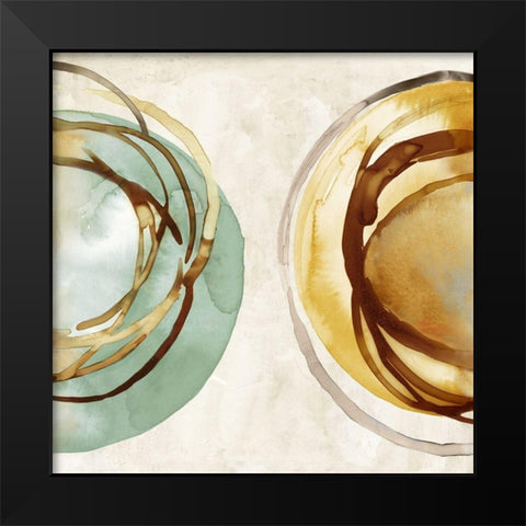 Two Circles  Black Modern Wood Framed Art Print by Peal, Emma