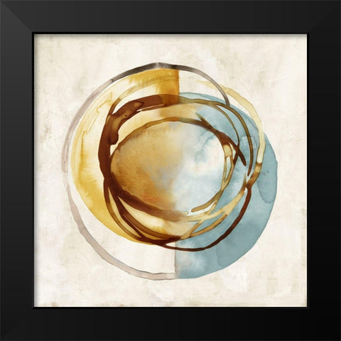 Yellow and Blue Circle  Black Modern Wood Framed Art Print by Peal, Emma