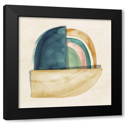 Shape Form I  Black Modern Wood Framed Art Print with Double Matting by Peal, Emma