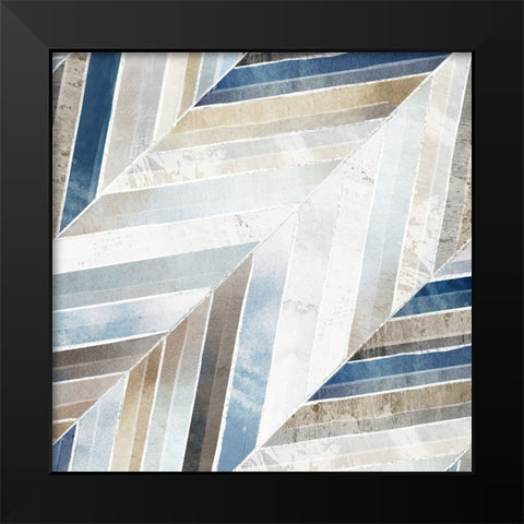 Diagonal Herringbone Black Modern Wood Framed Art Print by Peal, Emma