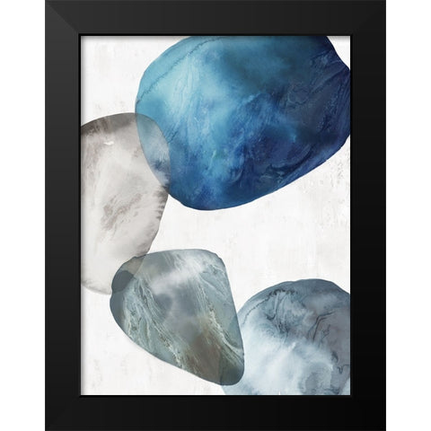 Flow of Blue I Black Modern Wood Framed Art Print by Peal, Emma