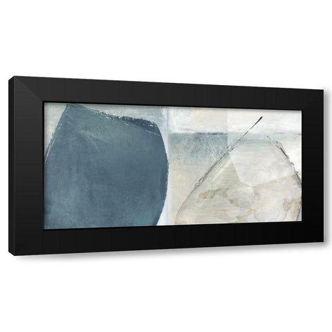 Varied Blue Black Modern Wood Framed Art Print by Peal, Emma