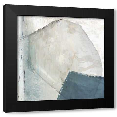 Varied Blue Abstract Black Modern Wood Framed Art Print with Double Matting by Peal, Emma