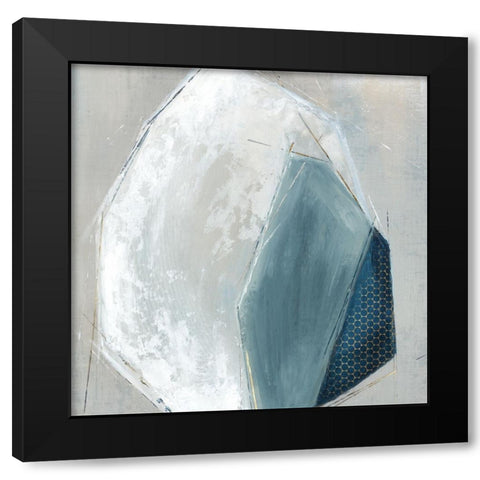 Trio of Blue I Black Modern Wood Framed Art Print with Double Matting by Peal, Emma