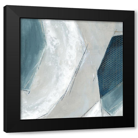 Trio of Blue II Black Modern Wood Framed Art Print by Peal, Emma
