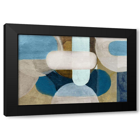 Hues of Indgio I  Black Modern Wood Framed Art Print with Double Matting by Pattinian, Merri
