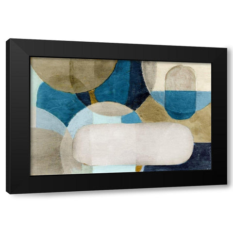 Hues of Indgio II Black Modern Wood Framed Art Print with Double Matting by Pattinian, Merri