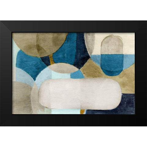Hues of Indgio II Black Modern Wood Framed Art Print by Pattinian, Merri