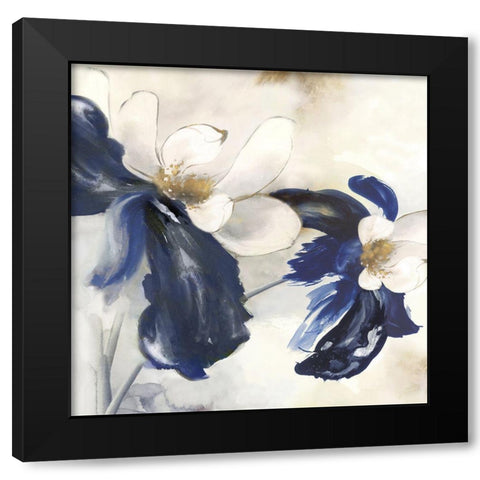 Blue Blossom Florals I  Black Modern Wood Framed Art Print by Black, Alex