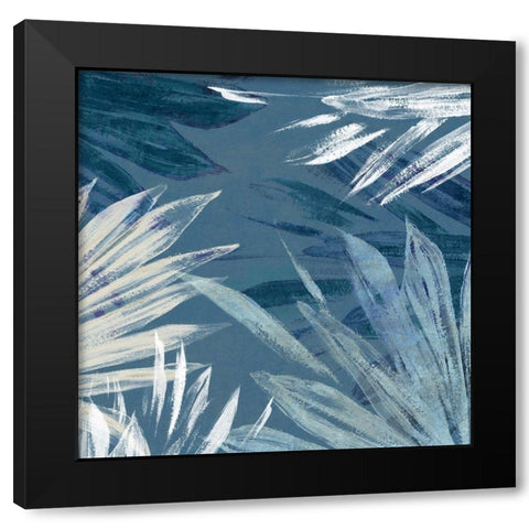Small Blue Palms II Black Modern Wood Framed Art Print with Double Matting by Black, Alex