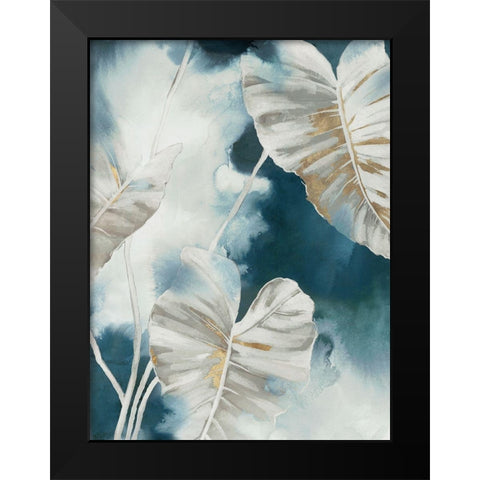 Blue Tropical Palms  Black Modern Wood Framed Art Print by Black, Alex