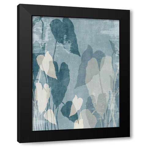 Minimalistic Leaves  Black Modern Wood Framed Art Print with Double Matting by Black, Alex