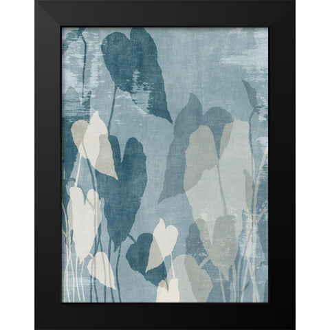 Minimalistic Leaves  Black Modern Wood Framed Art Print by Black, Alex