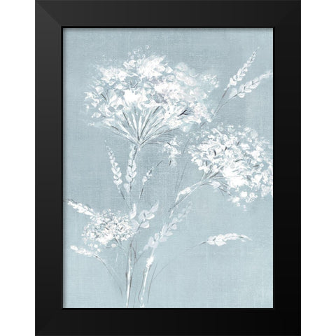 Wild Blue Flowers  Black Modern Wood Framed Art Print by Black, Alex
