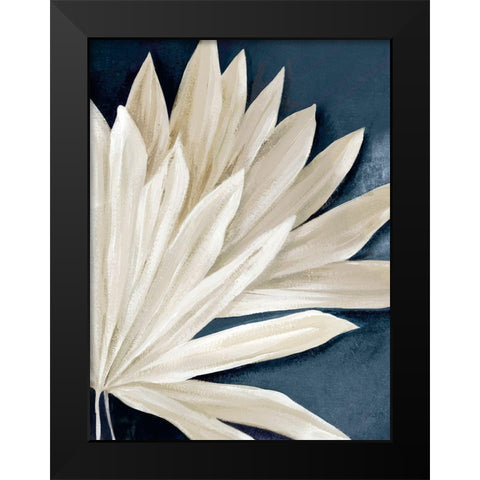 Blue Dry Palms II Black Modern Wood Framed Art Print by Black, Alex