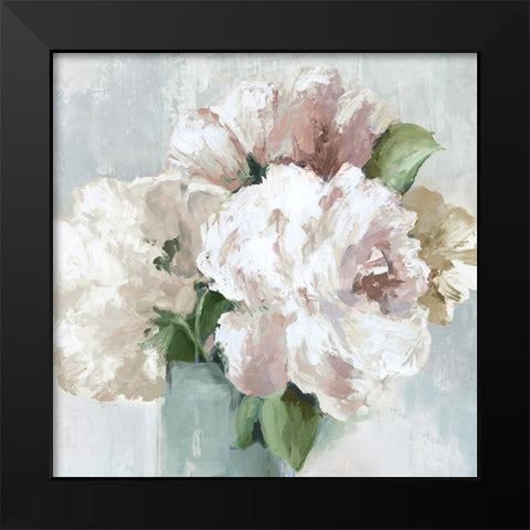 Rustic Pink Florals Black Modern Wood Framed Art Print by Black, Alex