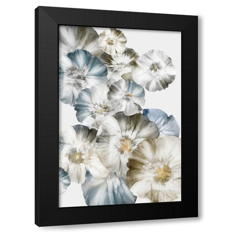 Azure Florals Black Modern Wood Framed Art Print with Double Matting by Black, Alex