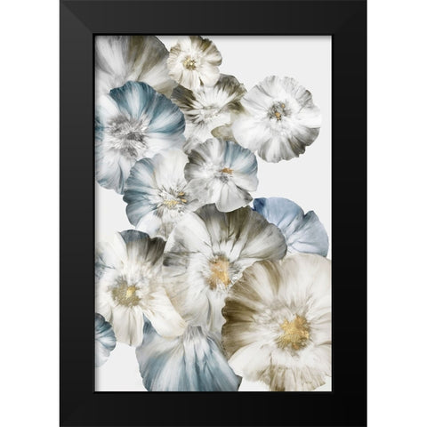 Azure Florals Black Modern Wood Framed Art Print by Black, Alex