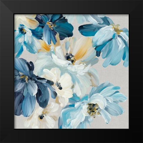 Symphony of Blues I Black Modern Wood Framed Art Print by Black, Alex