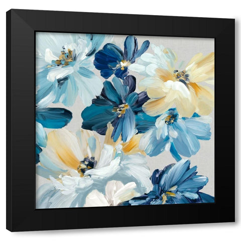 Symphony of Blues II Black Modern Wood Framed Art Print by Black, Alex